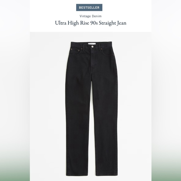 BNWT Abercrombie The 90’s Straight Jeans size 27 short - Picture 7 of 7